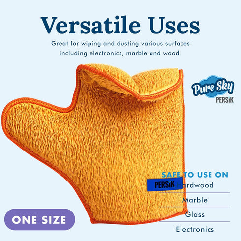 Pure-Sky Microfiber Glove Dusting Mitt - Just Add Water, Ultra Microfiber Cleaning Cloth Glove - 2 Pack