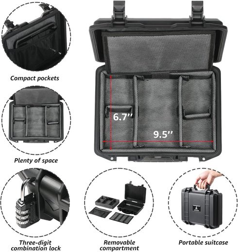 Large Smell Proof Box with Combination Lock, Waterproof, Dust Proof, Durable Stash Box for Travel and Home