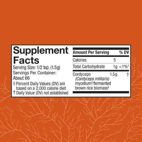 Immune 3.5 oz (66 Host Defense Cordyceps Powder - & Energy Support Supplement - Kidney Health Supplement with Cordyceps