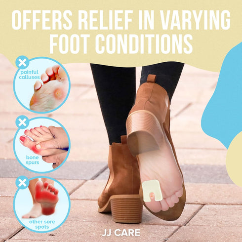 JJ CARE Callus Cushions (Pack of 30), U Shape Callus Pads for Feet, Soft Felt Foot Pads for Calluses for Women