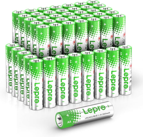 Lepro AA Batteries 48 Pack (Reclosable Packaging) - 1.5V Alkaline Double A Batteries
