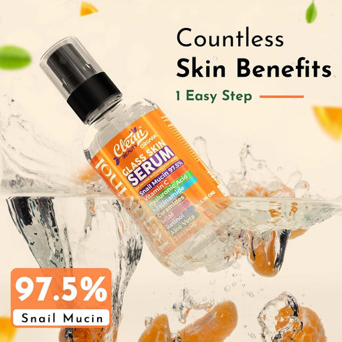 Snail Mucin Serum Vitamin C Face Serum, Anti-Aging with Hyaluronic Acid and Niacinamide for Glowing Skin