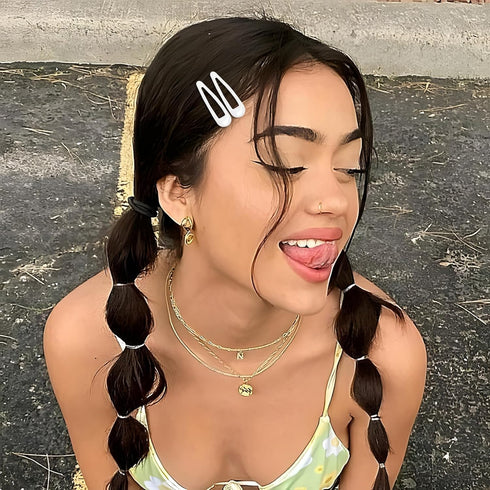 Snap Hair Clips for Women, Water Drop Non Slip Heavy Coated Metal Hair Barrettes, Mixed Color 20 PCS