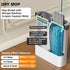 Set 4 CTIME Flat Mop and Bucket with WringerWet and Dry UseHands-Free Flat Mops for Floor Cleaning and Window Wall