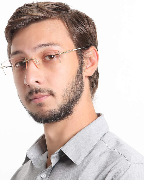 LifeArt Blue Light Blocking Glasses, Anti Blue Rays, Stylish Rimless Frame for Men and Women