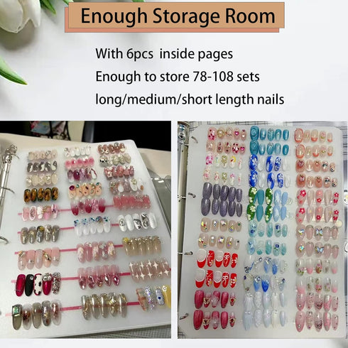 Large Press On Nail Organizer | 10 PCS Clear Empty Storage for Fake Nail Display and Nail Salon Supplies