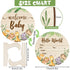Wooden Baby Monthly Milestone Cards Double Sided Baby Birth Announcement Sign, Hello World Milestone Sign Discs