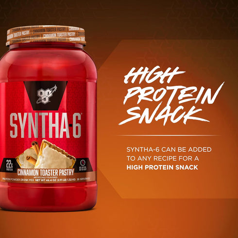 BSN SYNTHA-6 Whey Protein Powder - Cinnamon Toaster Pastry Flavor with Micellar Casein, 28 Servings