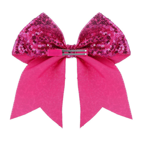 Large 7 Inch Glitter Bow Clip for Women Teens Girls, Bling Party Hair Accessories