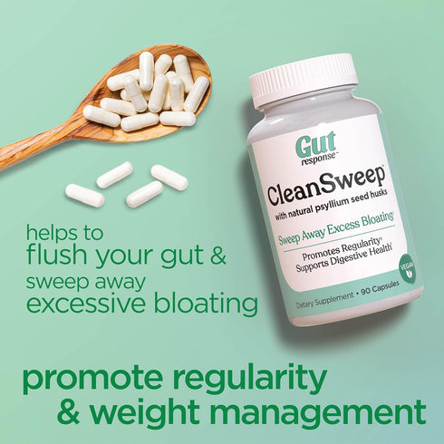 CleanSweep Capsules for Healthy Bowel Movements, Digestive Health Support, Natural Psyllium Seed Husk, 90 Capsules