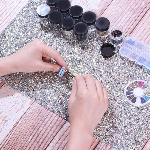 Nail Art Table Mat - EBANKU Nail Art Hand Rest Pad for Cushion, Shiny Nail Mat Desk Pad, Washable Manicure Tools