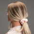 Silk Scrunchies for Hair, 100% Mulberry Silk Hair Ties, 3 Pack (Pink, Peacock Blue, Apricot)