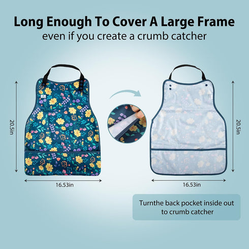 Men,4 Pack Adult Bibs with Crumb Catcher for Adjustable Bibs for Eating,Waterproof Washable Clothing