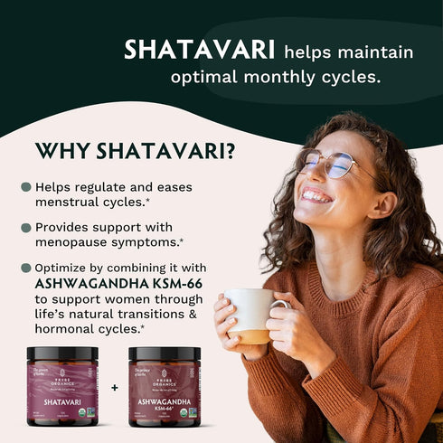 TRIBE ORGANICS Organic Shatavari Herbal Supplement for Hormonal Balance, Women’s Reproductive Health, Lactation - 120