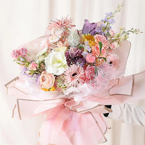 FUHITIM 20 Sheets Flower Wrapping Paper, Waterproof Floral Bouquet Packaging for DIY Crafts, Wedding & Birthday Gifts
