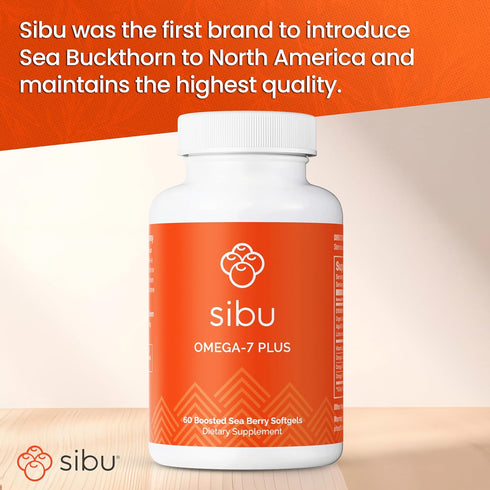 sibu Omega-7 Plus Softgels (60ct) – Sea Buckthorn Oil & Plant-Based Vitamin D3 & Omega-3 DHA - 30 Day Supply