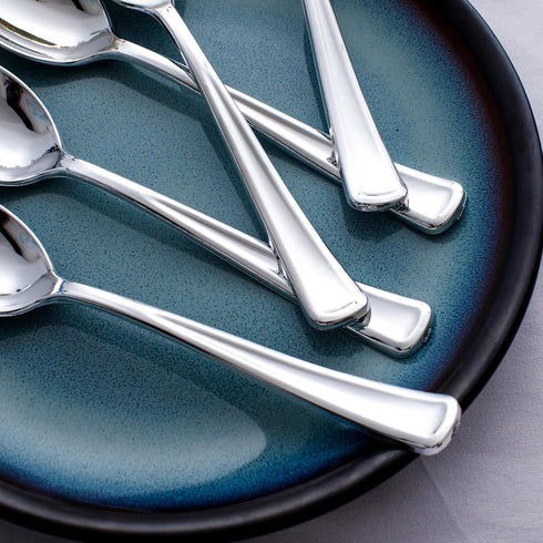 WDF 100 Pack Silver Plastic Spoons Disposable, 6.9 Inch Heavy Duty Spoons for Parties, Weddings