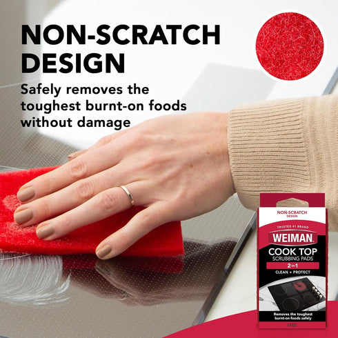 Weiman Cook Top Scrubbing Pads, 3 Count, 2 Pack - Cuts Through Toughest Stains