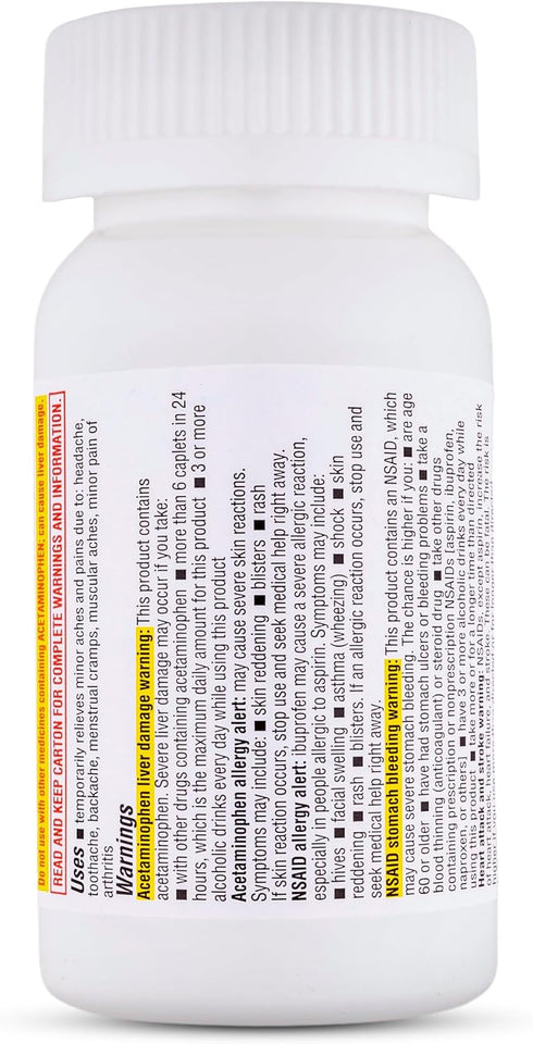 TIME-CAP LABS, INC. Dual Action Pain Reliever, Acetaminophen 250mg & Ibuprofen 125mg, 144 Count