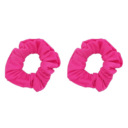 Set of 2 Solid Scrunchies in Hot Pink