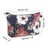 WANDF Cosmetic Bag for Women, Makeup Bag Organizer Mini Pouch for Purse, Water Resistant Gift (Blue Flower)