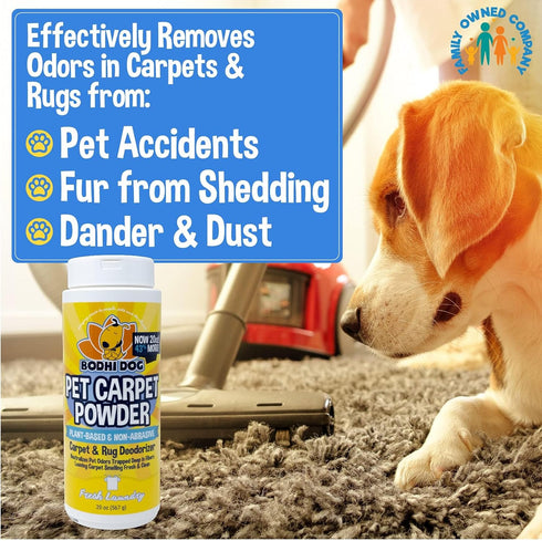 Bodhi Dog Natural Dog Odor Carpet Powder - Plant Based and Biodegradable Smell Eliminator (Pack of 3)