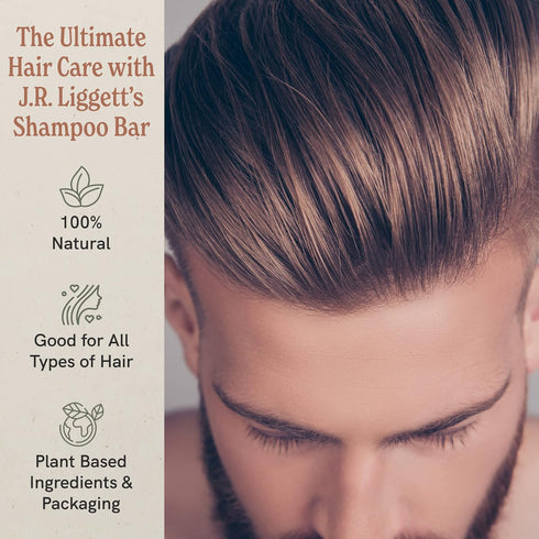 J·R·LIGGETT'S All-Natural Herbal Shampoo Bar, 3.5 Ounces, Solid Dry Bar for Damaged and Greasy Hair