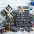 KESTAR 17 Inch 49 (69.4 Christmas Wrapping Paper Roll, Navy Blue Kraft Wrapping Paper, x Feet, Snowflake, Xmas Floral