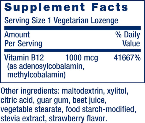 Life Extension B12 Elite - 60 Lozenges with Adenosylcobalamin and Methylcobalamin for Brain Health