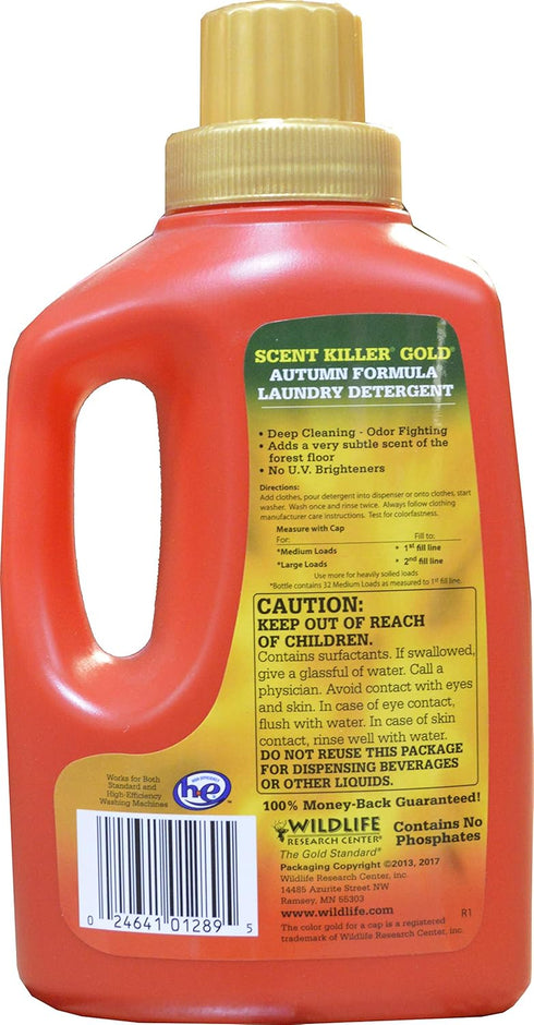 Scent Killer Gold Autumn Formula, Odor Eliminator Laundry Detergent for Hunting Gear, 32 Fluid Ounces