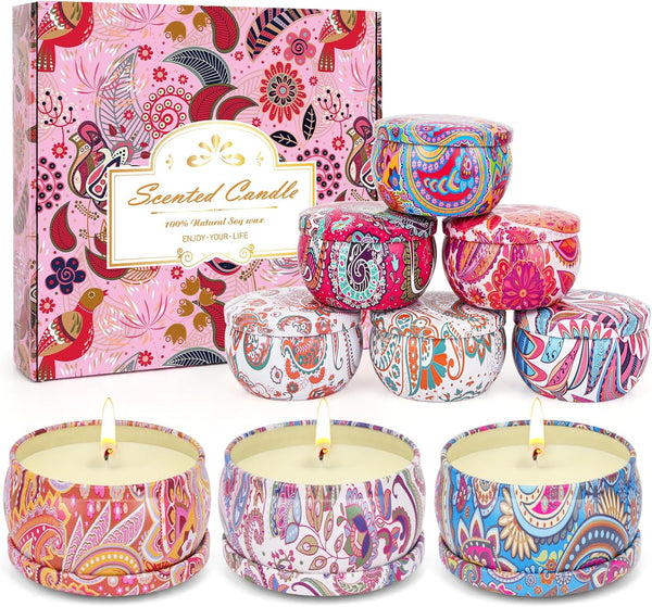 Scented Candles Gifts Set for Women, 9 Pack Aromatherapy Candles Pack Soy