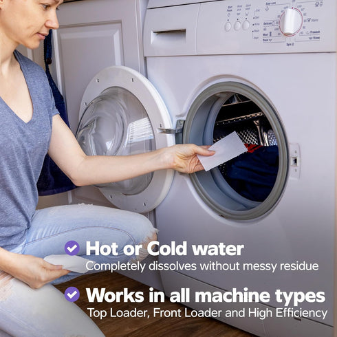 Washer Sheets - Unscented Laundry Detergent Sheets, 20 Sheets (40 Standard Loads)