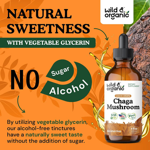 Immune Immunity 4 oz Wild & Organic Chaga Mushroom Drops - Support with Chaga Extract - Liquid Mushroom Supplement