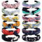 VELSCRUN 12 Pcs Knotted Headbands for Women Girls, Wide Boho Bandeau Knot Turban Hair Accessories