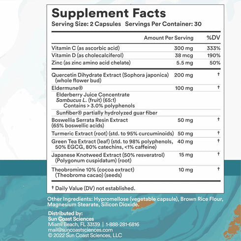 SUN COAST SCIENCES BioShield MD, 60 Capsules Premium Immunity Support with Vitamin C & Zinc