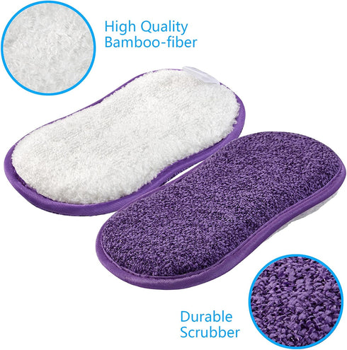 Kitchen Dish Sponge Scrubber Non Scratch, Reusable Washable Multipurpose Pads for Cleaning Sink and Pans