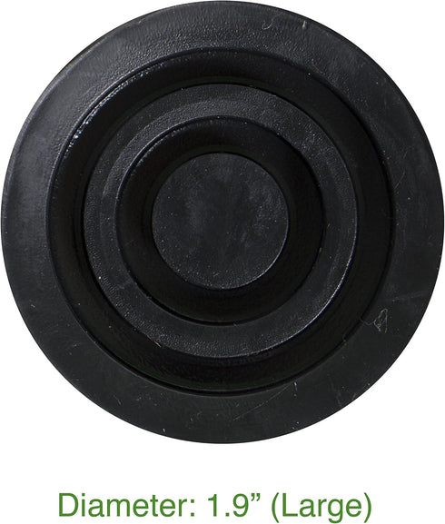 PCP Crutch Tip Replacement, 1 Pair, Black, Large