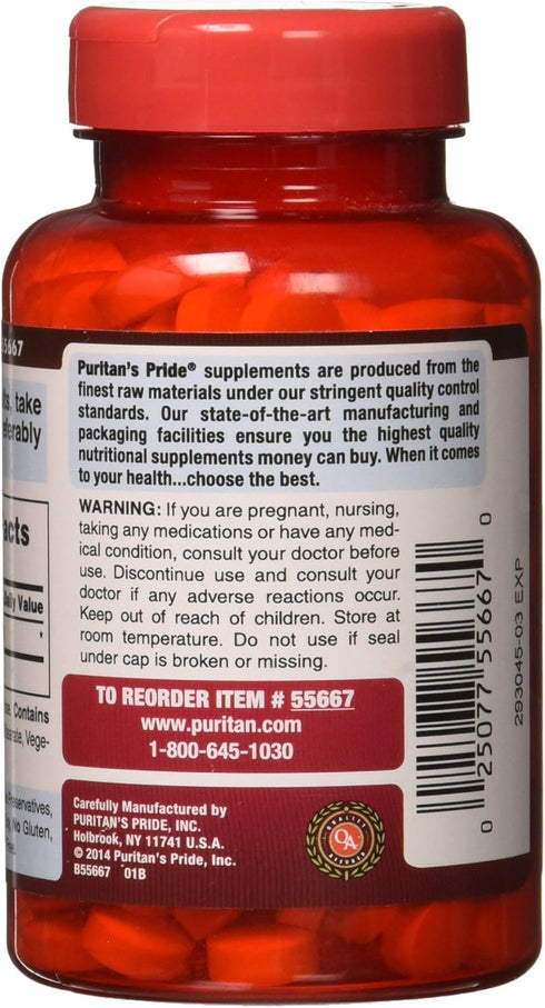 Puritan's Pride Apple Cider Vinegar 600 mg - Vegetarian Dietary Supplement, 200 Tablets (Packing May Vary)