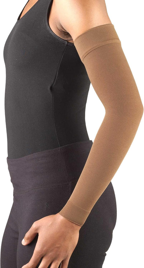 Truform Lymphedema Compression Arm Sleeve – 20-30 mmHg Post Mastectomy Support, Brown, Small