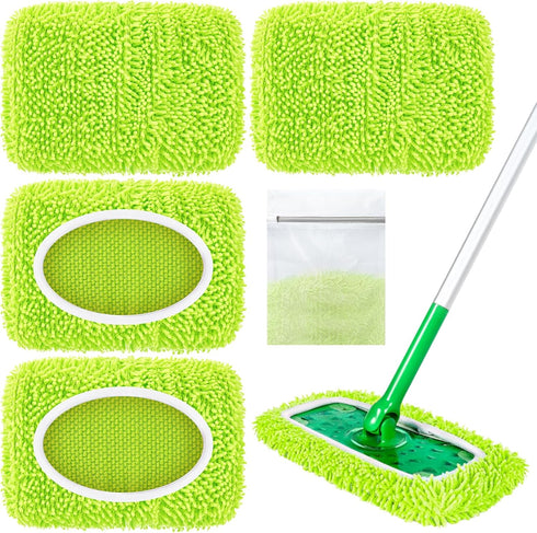Reusable Microfiber Pads Compatible with Sweeper Mop, Washable Wet Pads Refill &