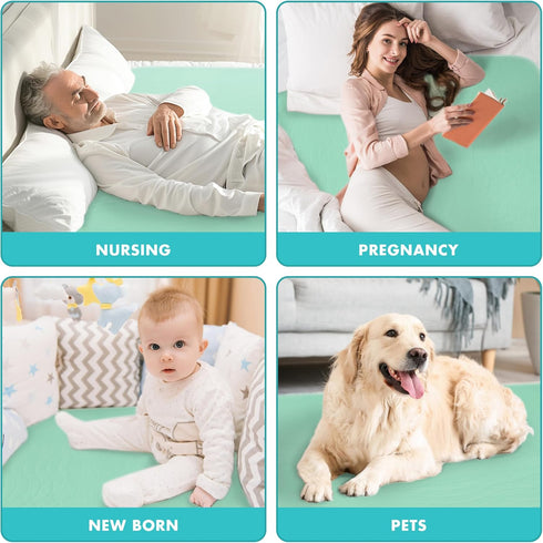 Washable Underpads, 36" x 72", 3 Pack - Reusable Heavy Absorbency Incontinence Pads for Kids, Adults, Pets - Waterproof