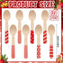 Uiifan 120 Pcs Christmas Disposable Wooden Spoons 5.5 Inches Striped Spoons with Red Stripes Candy Cane Patterns for Tasting Cake Hot Chocolate Coffee Ice Cream Christmas Wooden Cutlery, 8 Styles