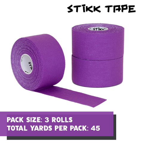 STIKK Athletic Tape - 3pk Purple Tape, 1.5 in x 15 Yards, Stabilizing & Supporting Muscles & Joints for Sports Injury