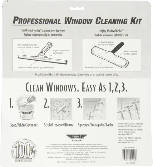 Ettore 04991 Products 12 In Blue 2-Step Squeegee Scrubber Combo