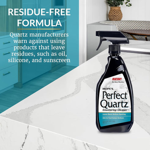 HOPE'S Perfect Quartz Countertop Cleaner, Streak-Free, Safe on Food Contact Surfaces, 23 Fl Oz