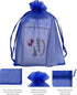 100PCS Sheer Organza Bag 5''X7'', Royal Blue Drawstring Jewelry Gift Bags for Baby Shower Wedding Party Favor