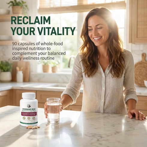 MORNING RISE 90 (1) Regenerative Beef Organ Blend - Grass-Fed Beef Organ Supplement for Daily Energy, Focus & Vitality