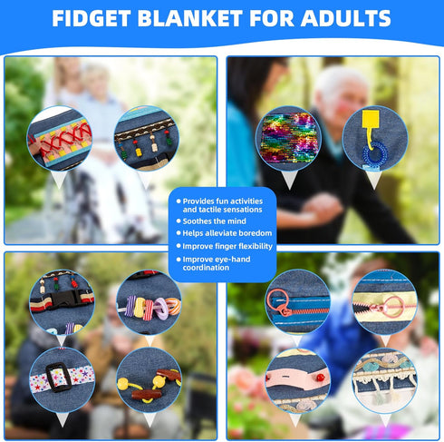 JDVBDNK Fidget Apron for Elderly, Dementia Fidget Toys, Sensory Blanket for Dementia Patients or Alzheimer's