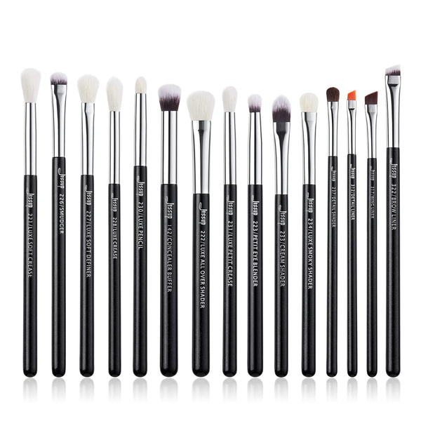 Jessup Eye Makeup Brushes Set, Professional 15pcs with Eyeshadow Blending and Eyeliner Brushes