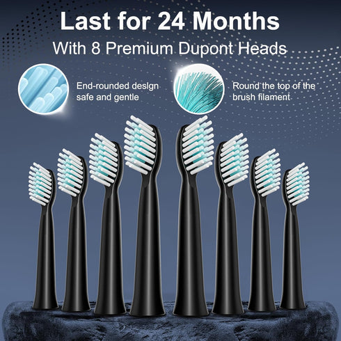 MAXWISDOM 8 100 5 Rechargeable Electric Toothbrush, Brush Heads, with Day Battery Life, Cleaning Modes, Fast Type-C